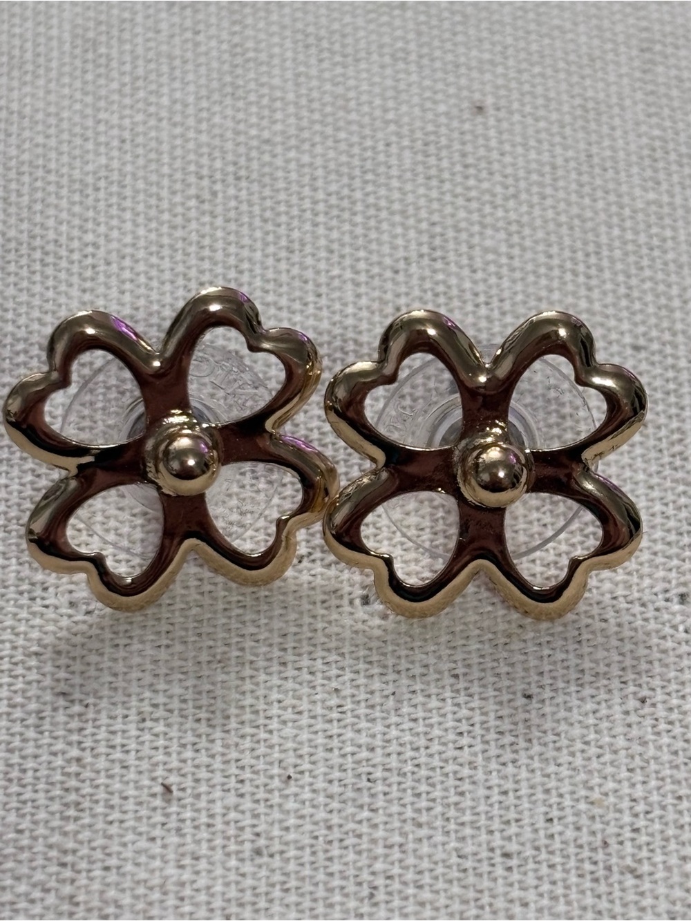 Gold Floral Openwork Stud Earrings for Women